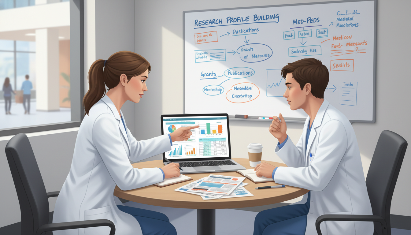 Medicine-Pediatrics research meeting with mentor and student - med peds residency for Research Profile Building in Medicine-P