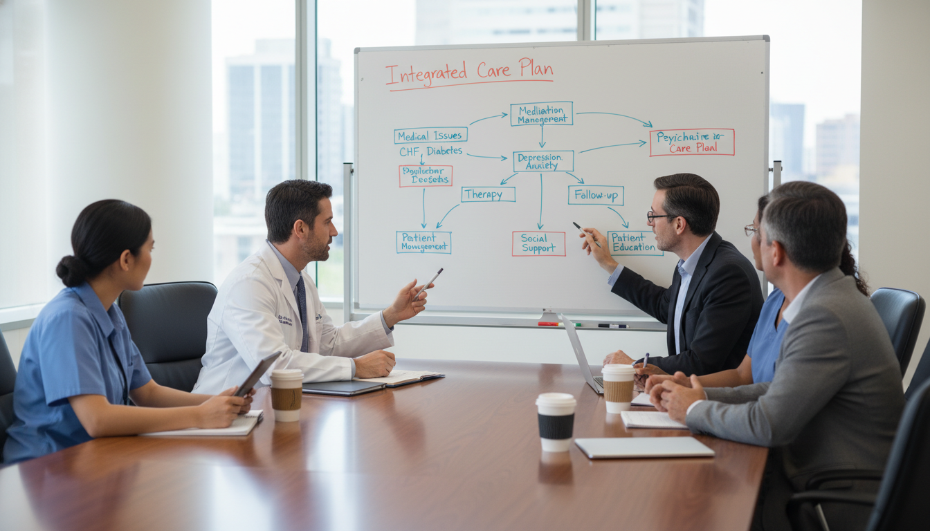 Medical student working with multidisciplinary team on integrated care unit Medical student working with multidisciplinary team on integrated care unit - med psych residency for CV Building in Medicine