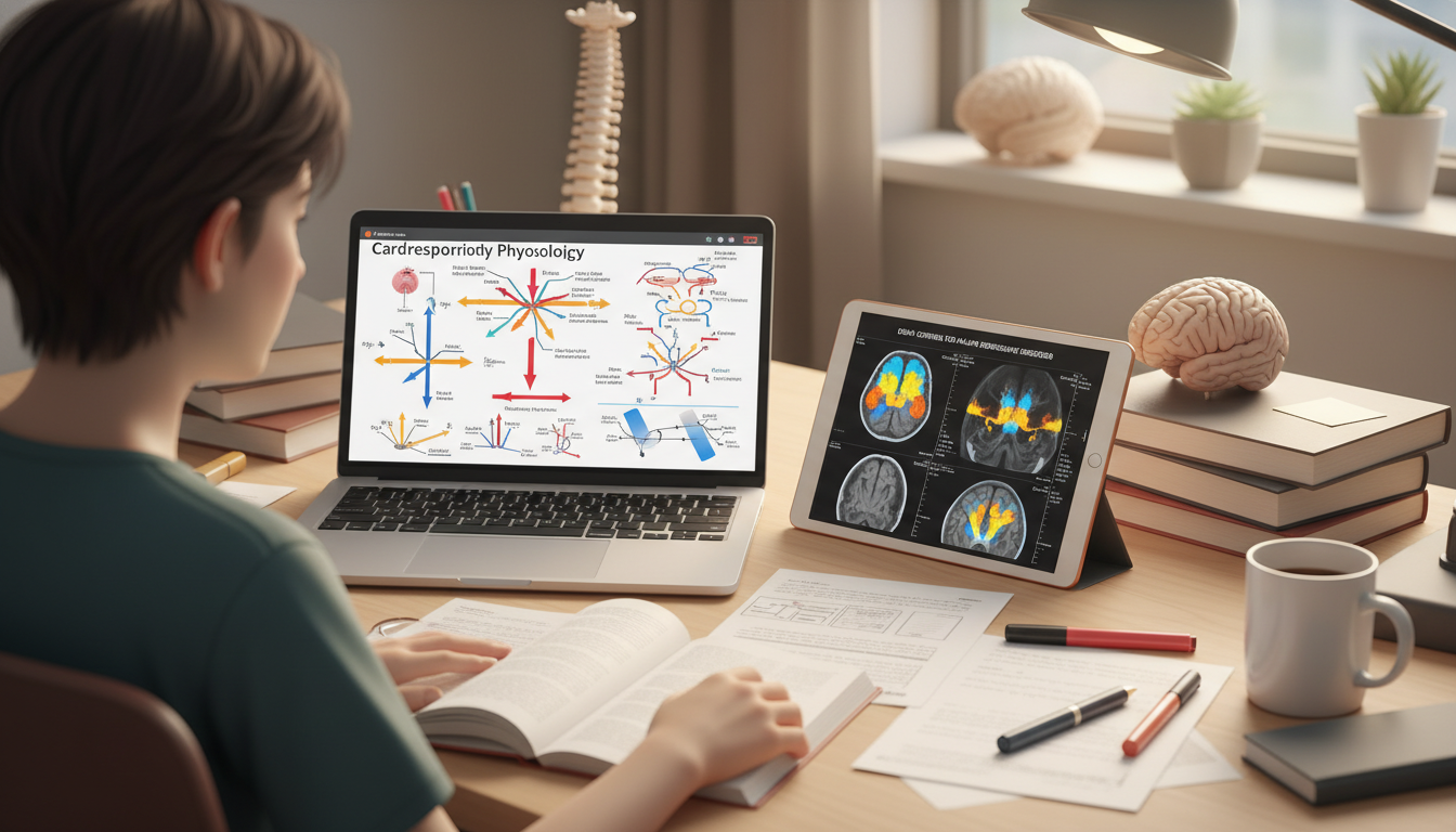 Medical student using dual screen for integrated medicine and psychiatry studying Medical student using dual screen for integrated medicine and psychiatry studying - med psych residency for Surviving First Y