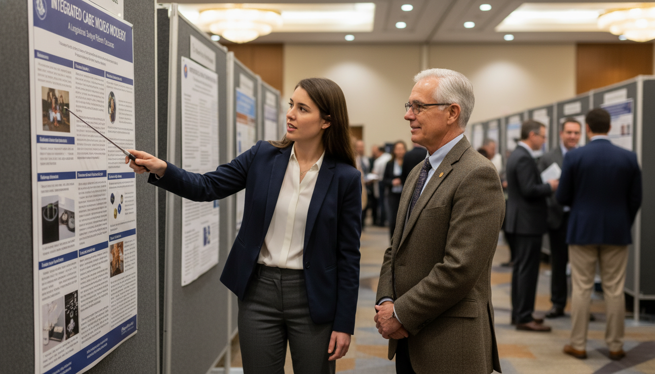 Medicine-Psychiatry Trainee Networking at a Medical Conference - med psych residency for Networking in Medicine in Medicine-P