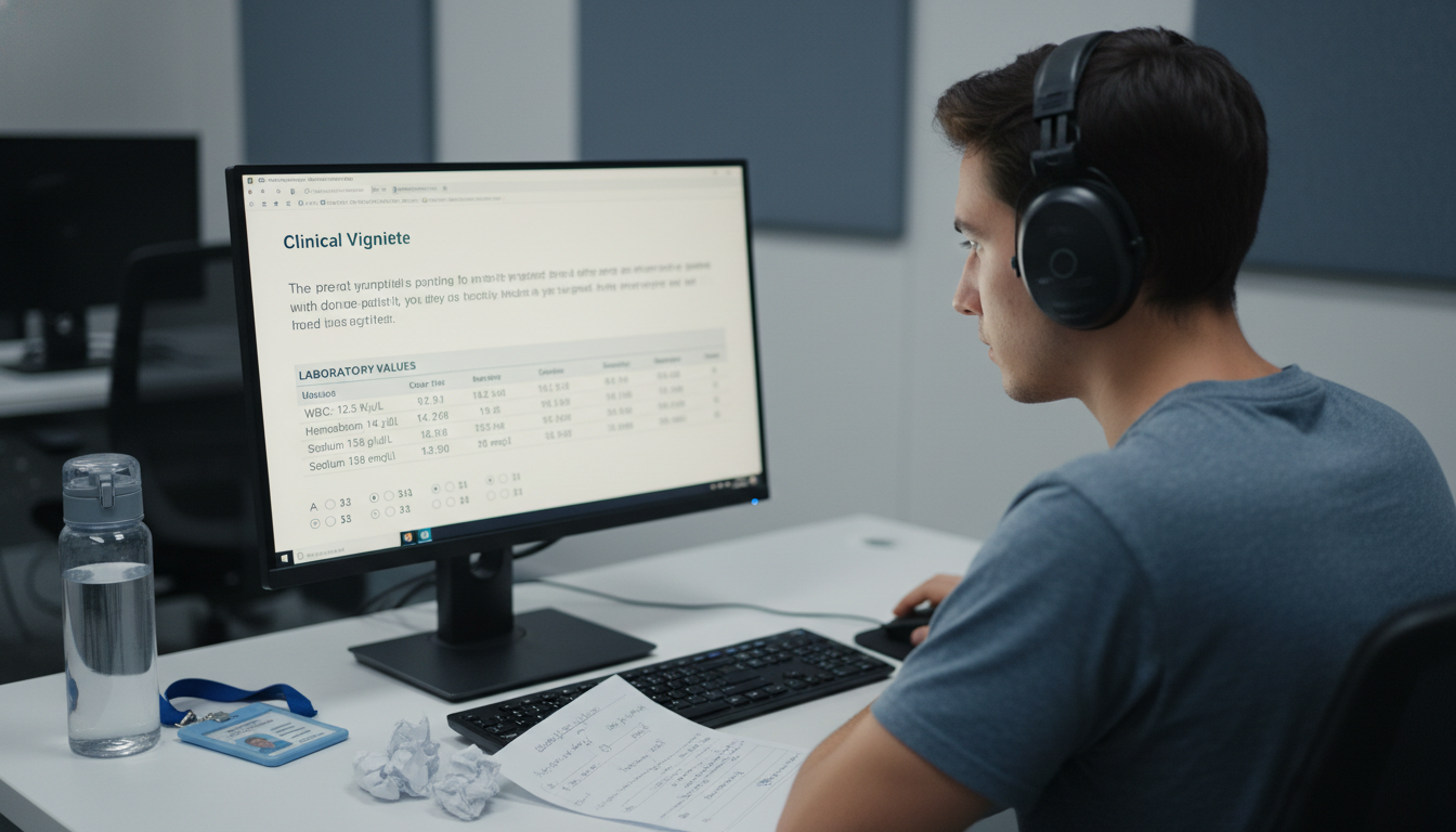 Medical student simulating USMLE Step 2 CK exam conditions Medical student simulating USMLE Step 2 CK exam conditions - med psych residency for USMLE Step 2 CK Preparation in Medicine-