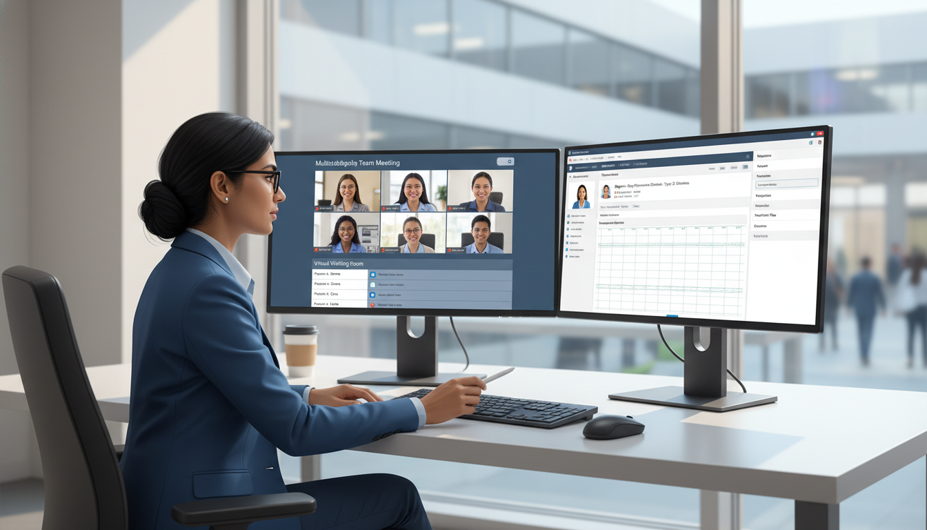 Medicine-psychiatry physician reviewing telehealth workflows Medicine-psychiatry physician reviewing telehealth workflows - med psych residency for Telemedicine Career Opportunities in M