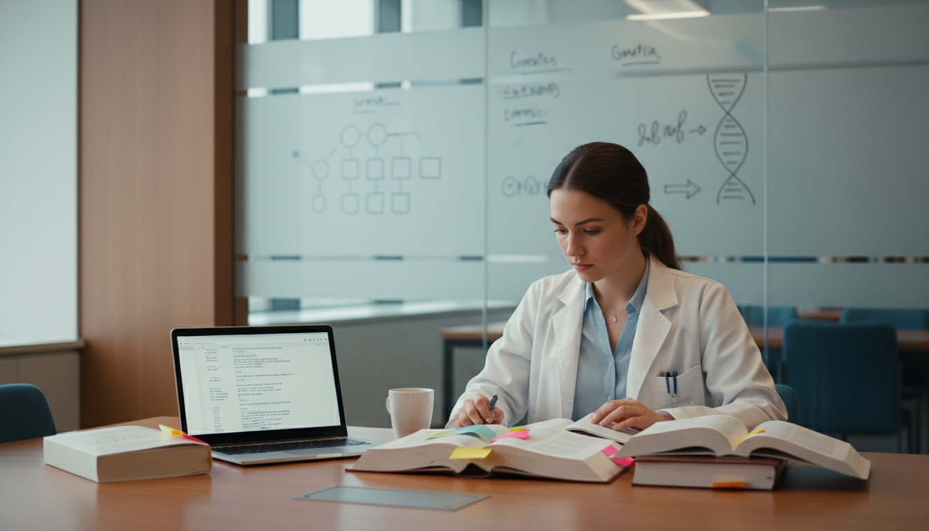 Resident using textbooks and digital resources for medical genetics board prep Resident using textbooks and digital resources for medical genetics board prep - medical genetics residency for Board Exam St