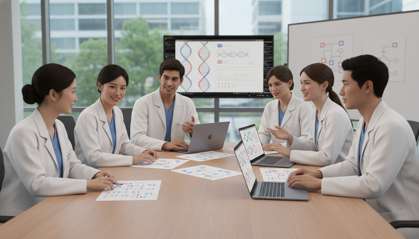 Medical genetics residents collaborating and supporting each other Medical genetics residents collaborating and supporting each other - medical genetics residency for Residency Burnout Prevent
