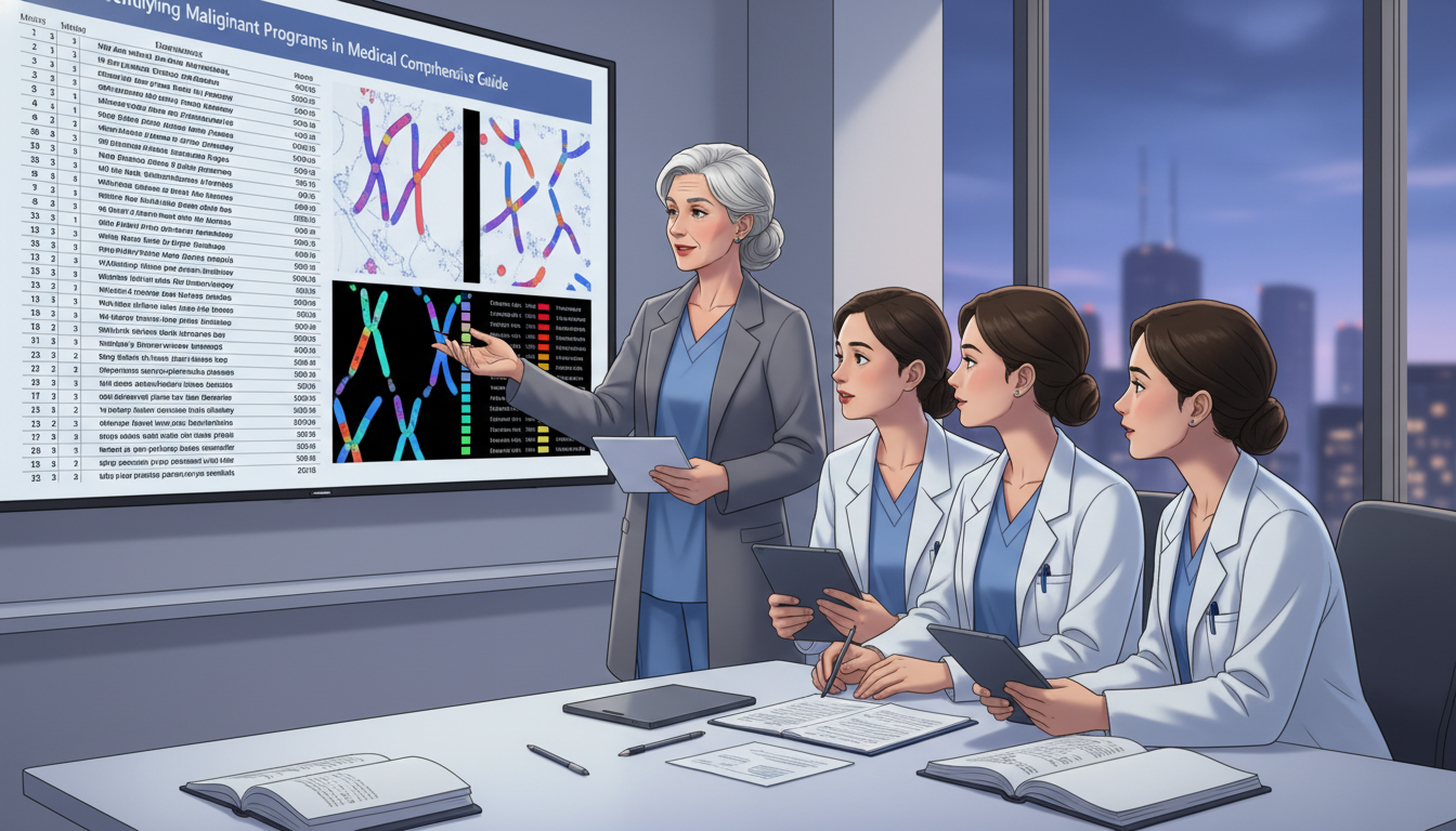 Medical genetics residents discussing lab results and clinical cases Medical genetics residents discussing lab results and clinical cases - medical genetics residency for Identifying Malignant P