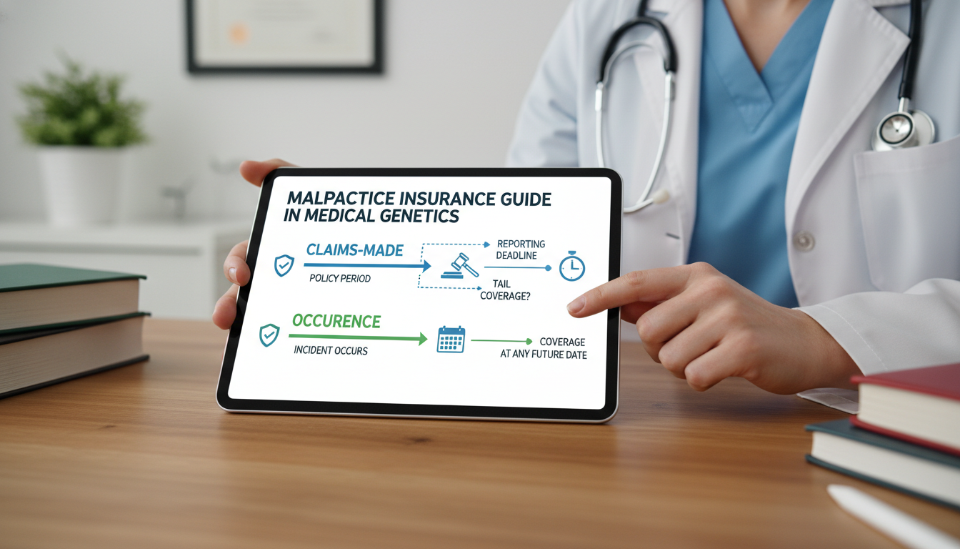 Illustration of claims-made vs occurrence malpractice insurance timelines - medical genetics residency for Malpractice Insura