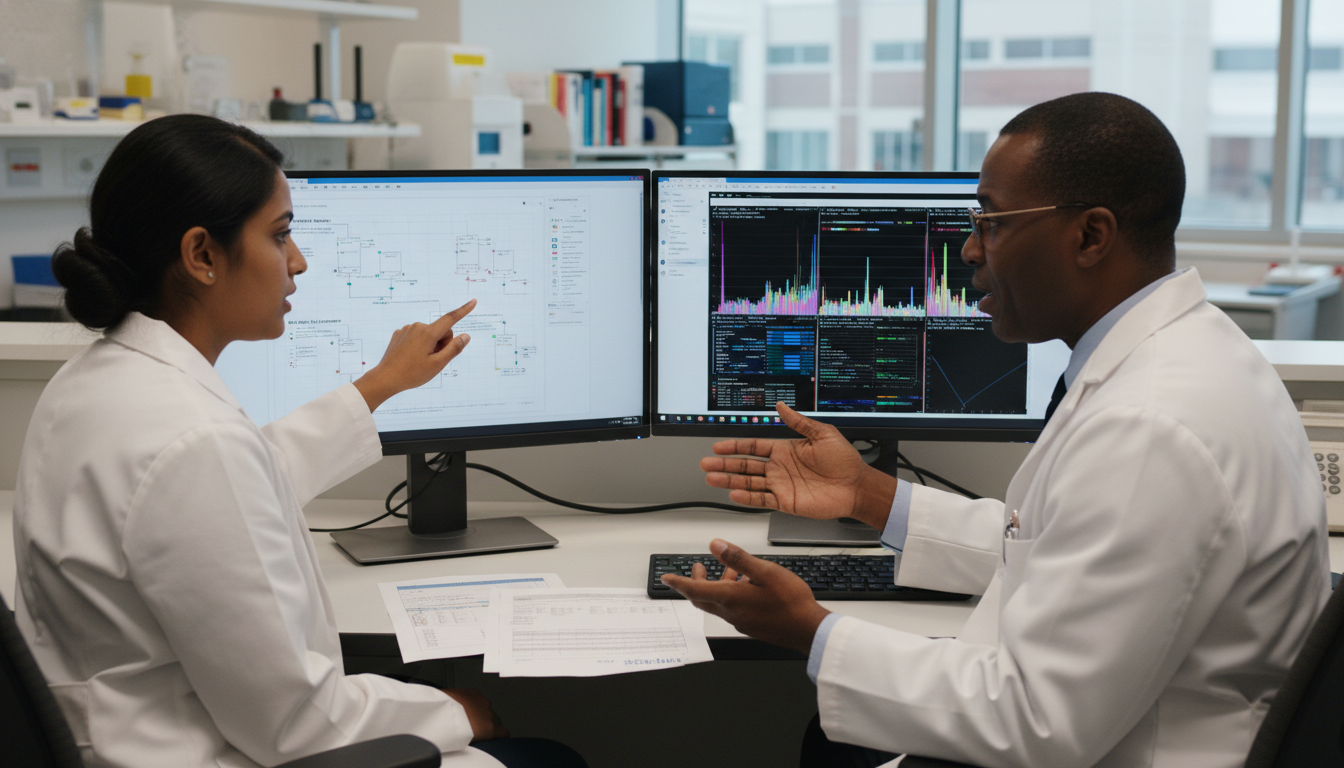 Resident and faculty discussing genetics case during SOAP preparation - medical genetics residency for SOAP Preparation in Me
