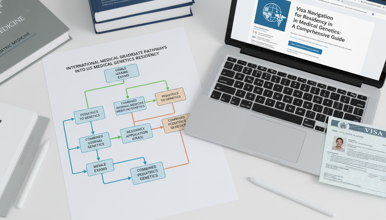 Flowchart of training and visa pathways for IMGs pursuing medical genetics Flowchart of training and visa pathways for IMGs pursuing medical genetics - medical genetics residency for Visa Navigation f