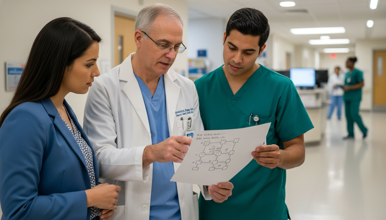 Medical genetics team on inpatient consult rounds - medical genetics residency for Managing Residency Work Hours in Medical G