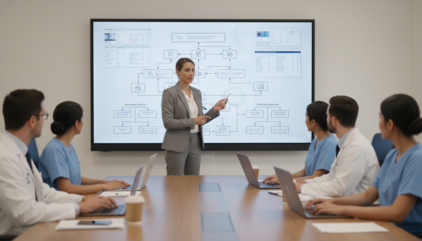 Clinical informatics physician leading EHR optimization meeting Clinical informatics physician leading EHR optimization meeting - clinical informatics fellowship for Choosing a Medical Spec