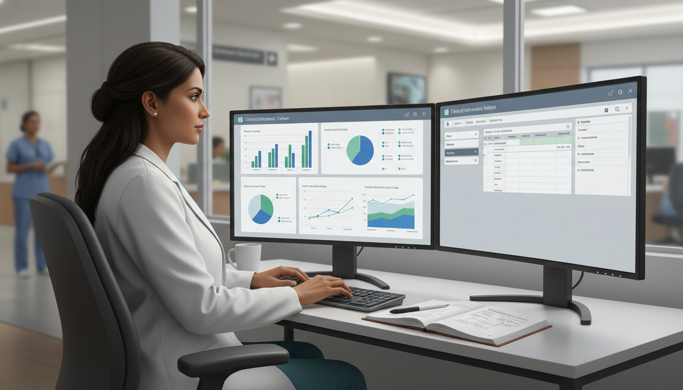 Clinical informatics fellow analyzing healthcare data Clinical informatics fellow analyzing healthcare data - clinical informatics fellowship for Choosing a Medical Specialty in C