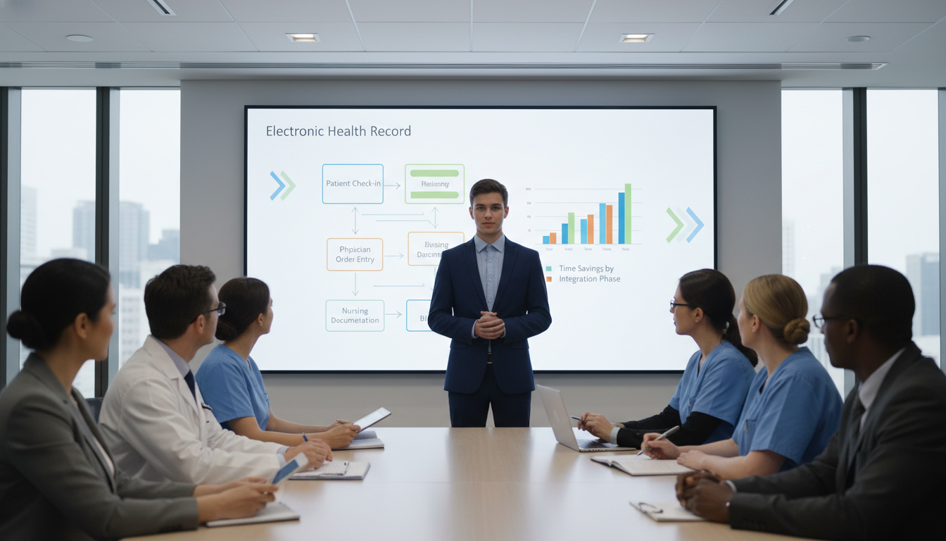 Medical student presenting a clinical informatics quality improvement project to a multidisciplinary team Medical student presenting a clinical informatics quality improvement project to a multidisciplinary team - clinical informat