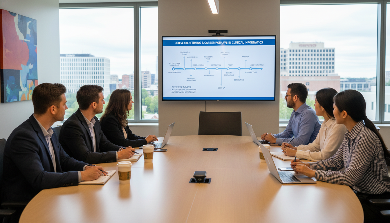 Clinical informatics fellows networking and planning career timeline - clinical informatics fellowship for Job Search Timing