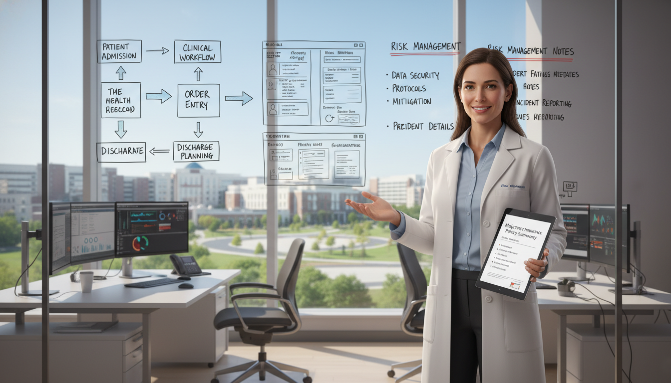 Clinical informatics physician evaluating risk and insurance coverage - clinical informatics fellowship for Malpractice Insur