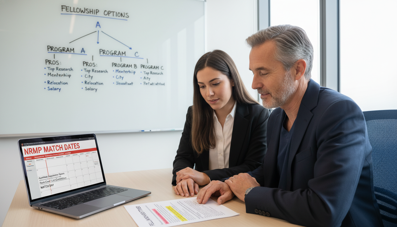 Clinical informatics candidate discussing pre-match offer with mentor Clinical informatics candidate discussing pre-match offer with mentor - clinical informatics fellowship for Pre-Match Communi