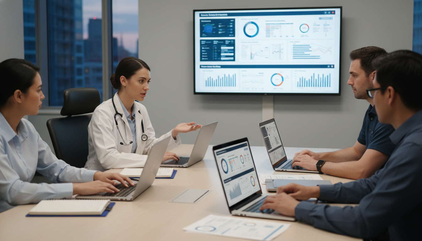 Future clinical informatics physician collaborating with IT and clinical teams Future clinical informatics physician collaborating with IT and clinical teams - clinical informatics fellowship for Pre-Med