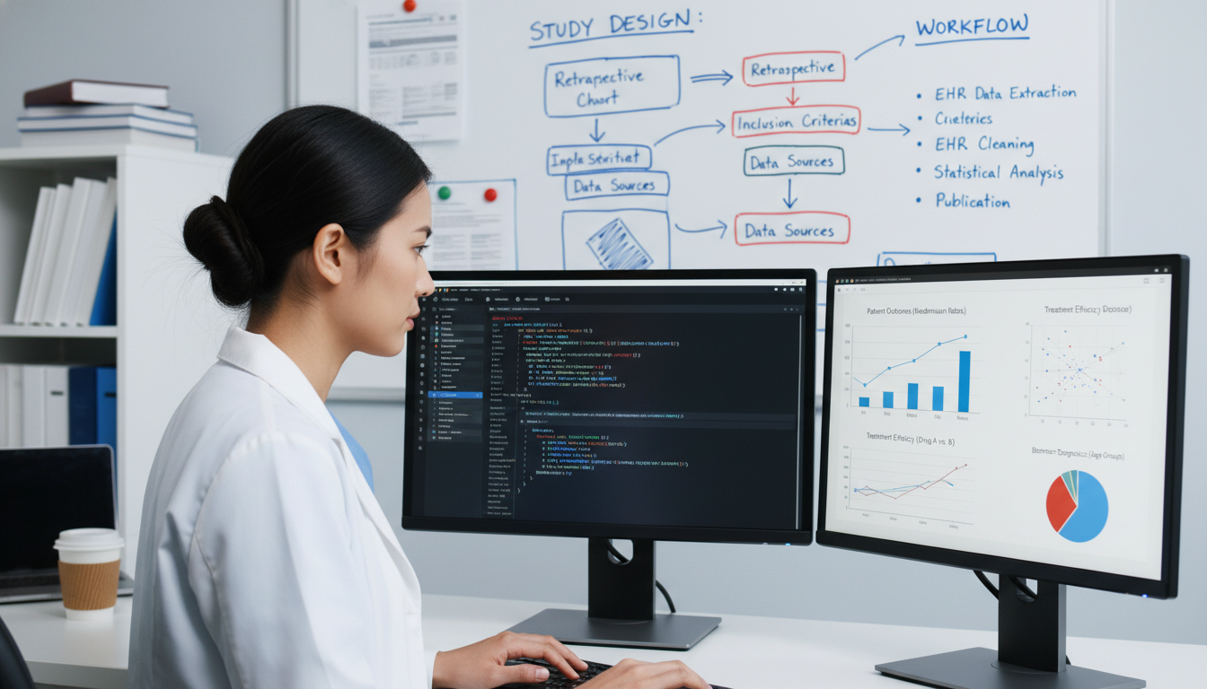 Resident working on clinical informatics research using EHR data - clinical informatics fellowship for Research Profile Build