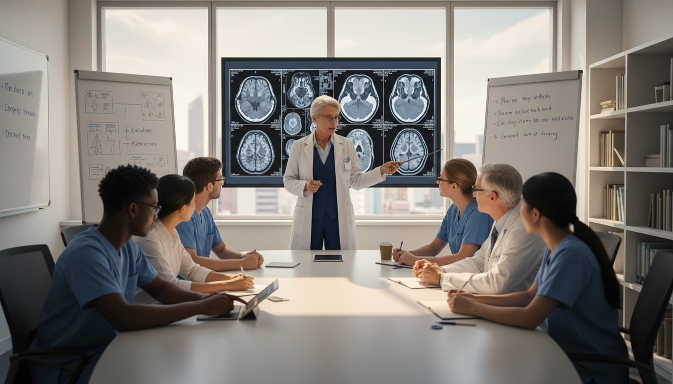 Neurologist teaching residents at academic medical center Neurologist teaching residents at academic medical center - neurology residency for Academic vs Private Practice in Neurology