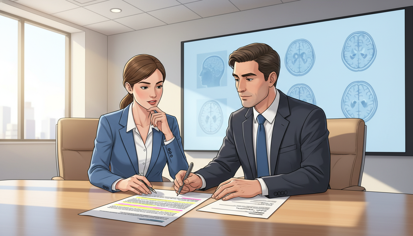 Neurology physician and lawyer reviewing contract terms Neurology physician and lawyer reviewing contract terms - neurology residency for Physician Contract Negotiation in Neurology