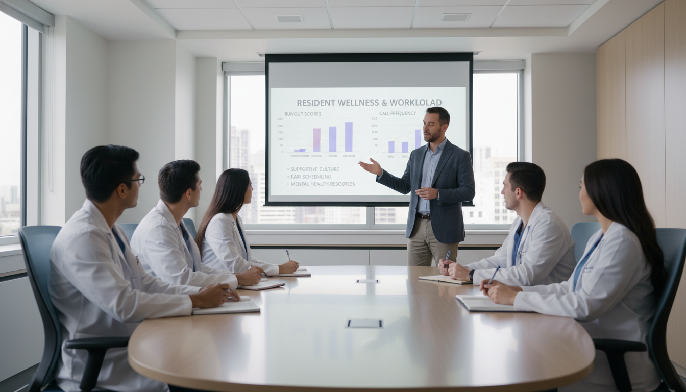 Neurology residents in a lecture discussing program wellness and workload Neurology residents in a lecture discussing program wellness and workload - neurology residency for Identifying Malignant Pro