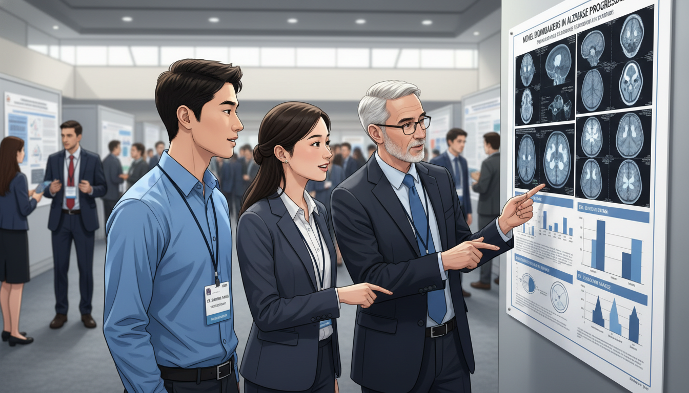 Neurology residents presenting a poster at a medical conference Neurology residents presenting a poster at a medical conference - neurology residency for Networking in Medicine in Neurology