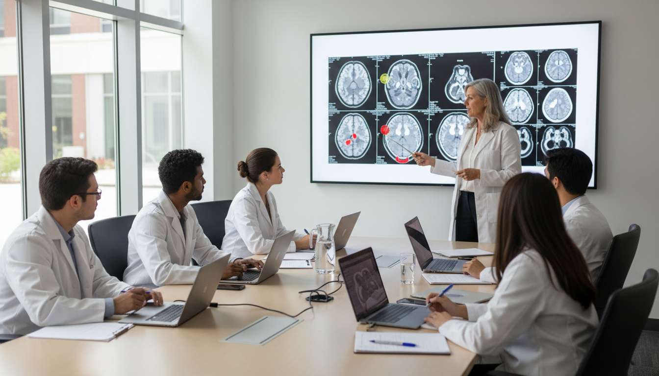Neurology residents participating in a teaching conference Neurology residents participating in a teaching conference - neurology residency for How to Research Programs in Neurology: A