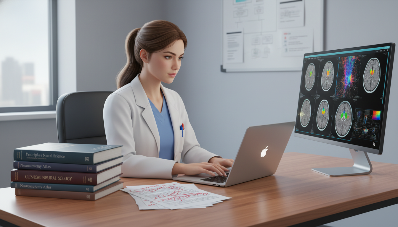 Neurology resident writing a research manuscript on laptop Neurology resident writing a research manuscript on laptop - neurology residency for Research Profile Building in Neurology: