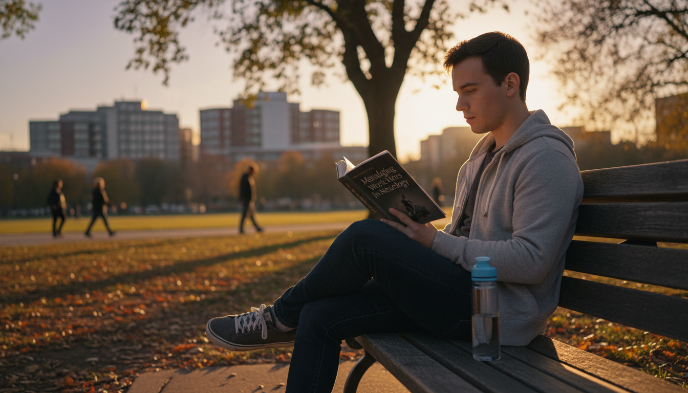Neurology resident relaxing and practicing self-care outside the hospital Neurology resident relaxing and practicing self-care outside the hospital - neurology residency for Managing Residency Work H