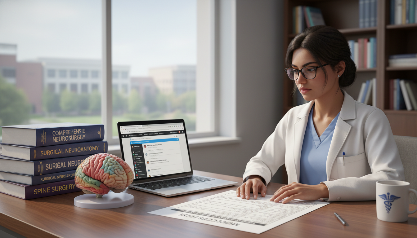 Medical student reviewing neurosurgery and backup specialty options Medical student reviewing neurosurgery and backup specialty options - neurosurgery residency for Backup Specialty Planning in