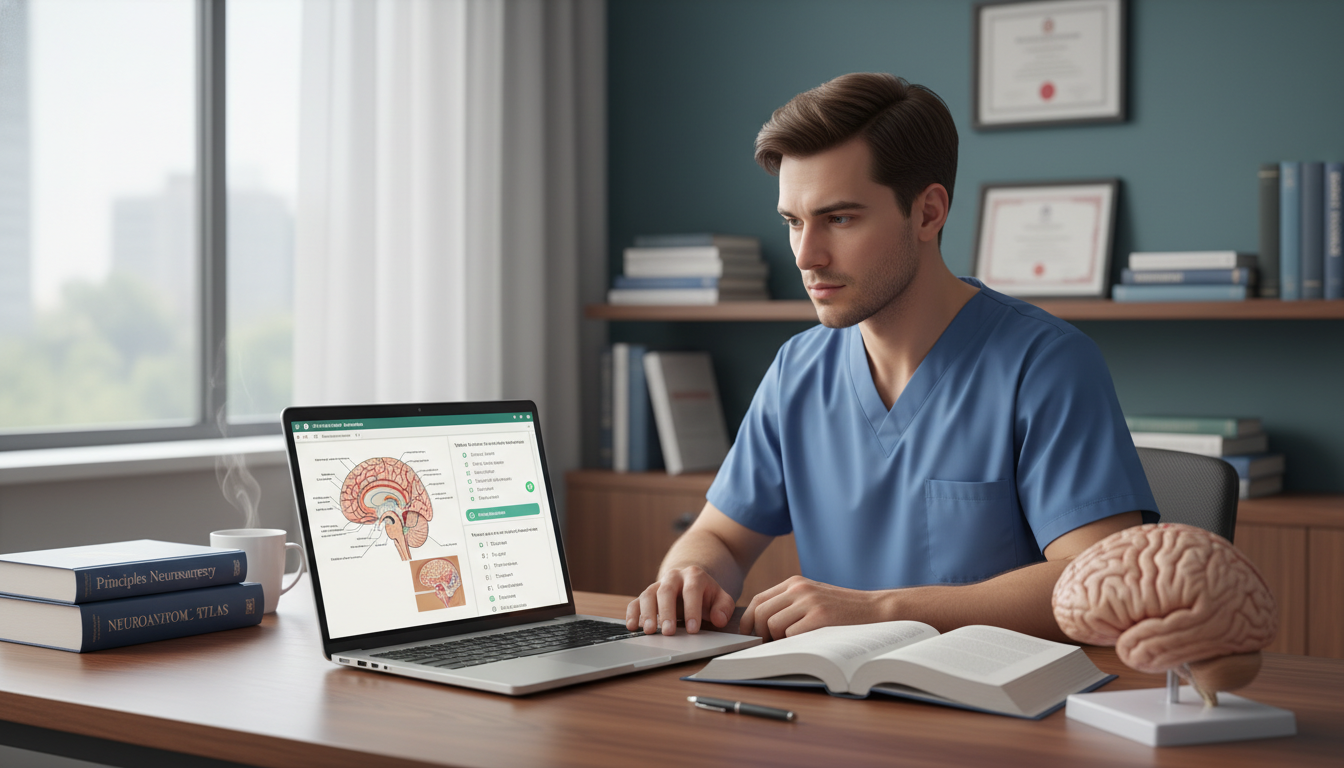 Neurosurgery resident using digital question bank for board exam study Neurosurgery resident using digital question bank for board exam study - neurosurgery residency for Board Exam Study Resource