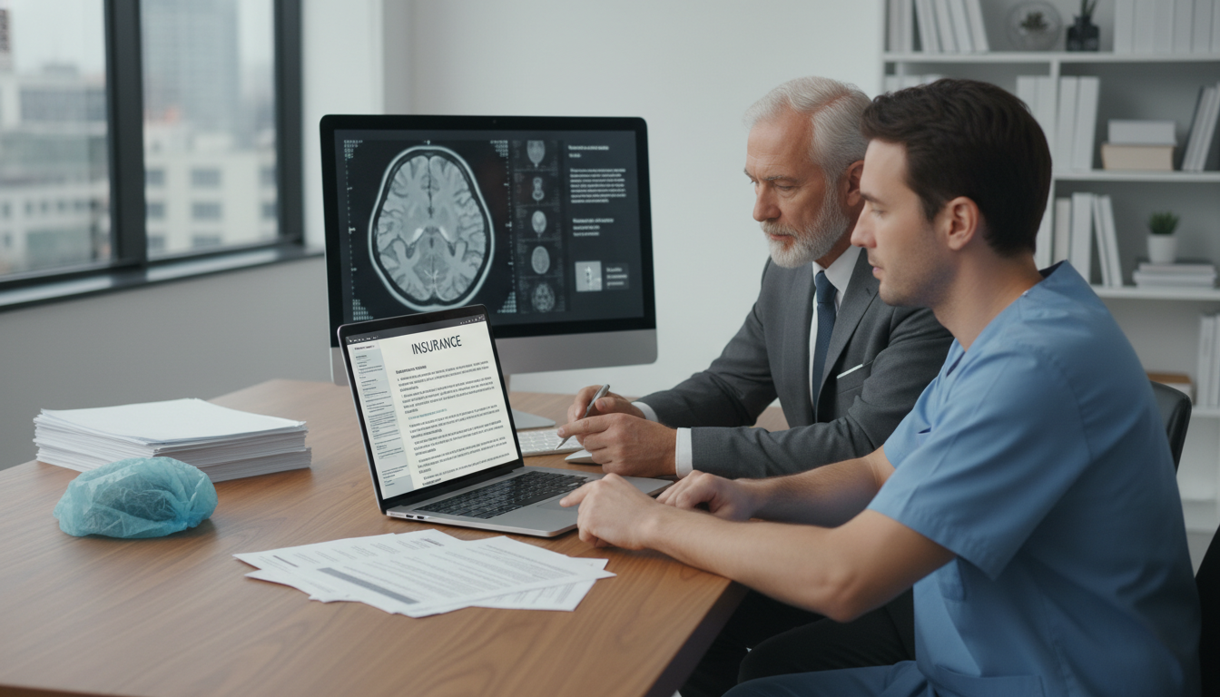 Neurosurgery resident discussing malpractice insurance with advisor Neurosurgery resident discussing malpractice insurance with advisor - neurosurgery residency for Malpractice Insurance Guide