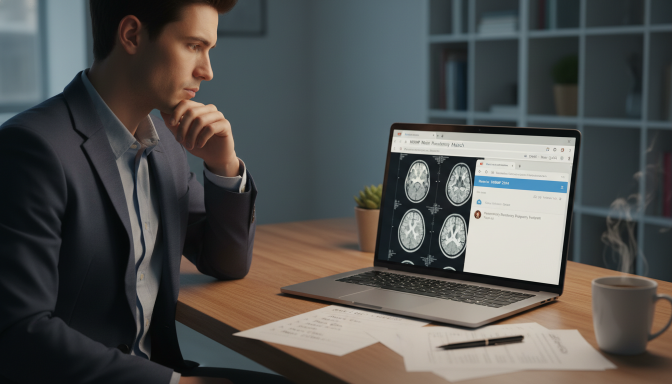 Neurosurgery residency applicant reviewing rank list and email communication Neurosurgery residency applicant reviewing rank list and email communication - neurosurgery residency for Pre-Match Communica