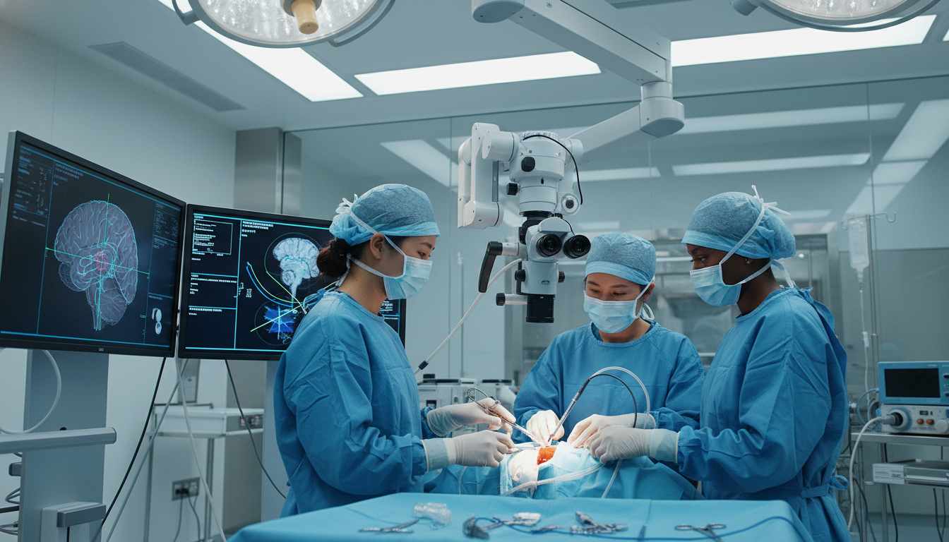 Neurosurgery residents and faculty in operating room - neurosurgery residency for Program Selection Strategy in Neurosurgery: