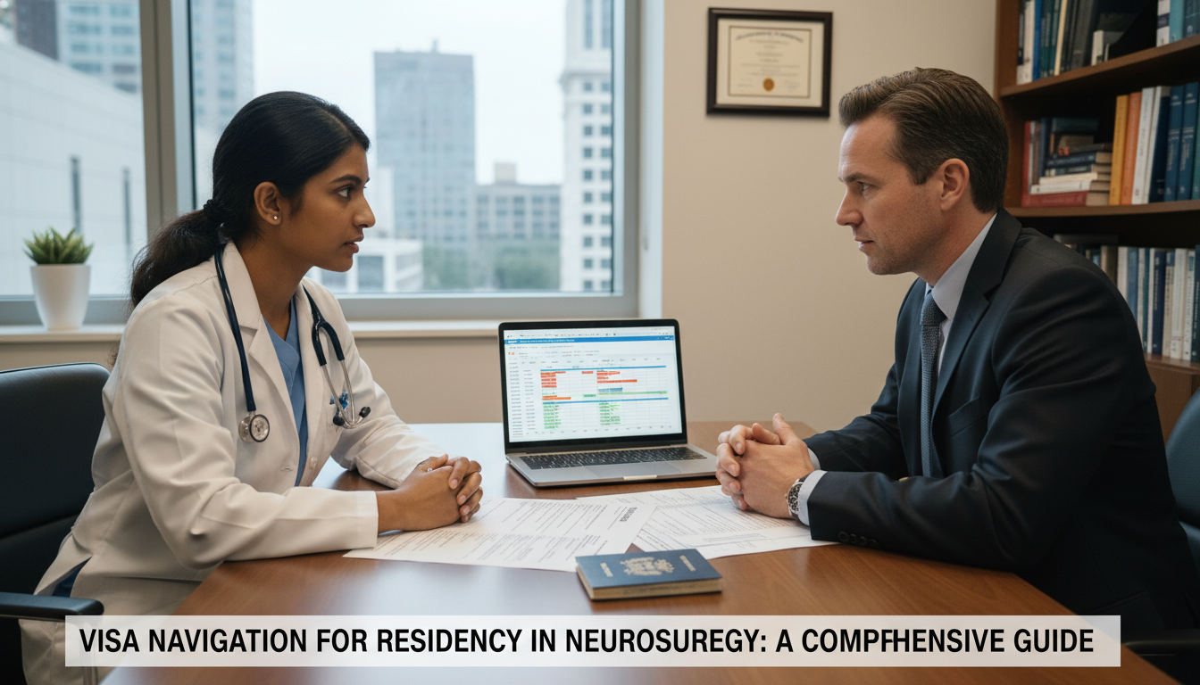 International neurosurgery resident discussing visa planning with program coordinator International neurosurgery resident discussing visa planning with program coordinator - neurosurgery residency for Visa Navig