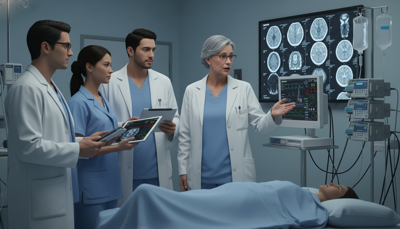 Neurosurgery residents during early morning rounds in ICU Neurosurgery residents during early morning rounds in ICU - neurosurgery residency for Work-Life Balance Assessment in Neuros