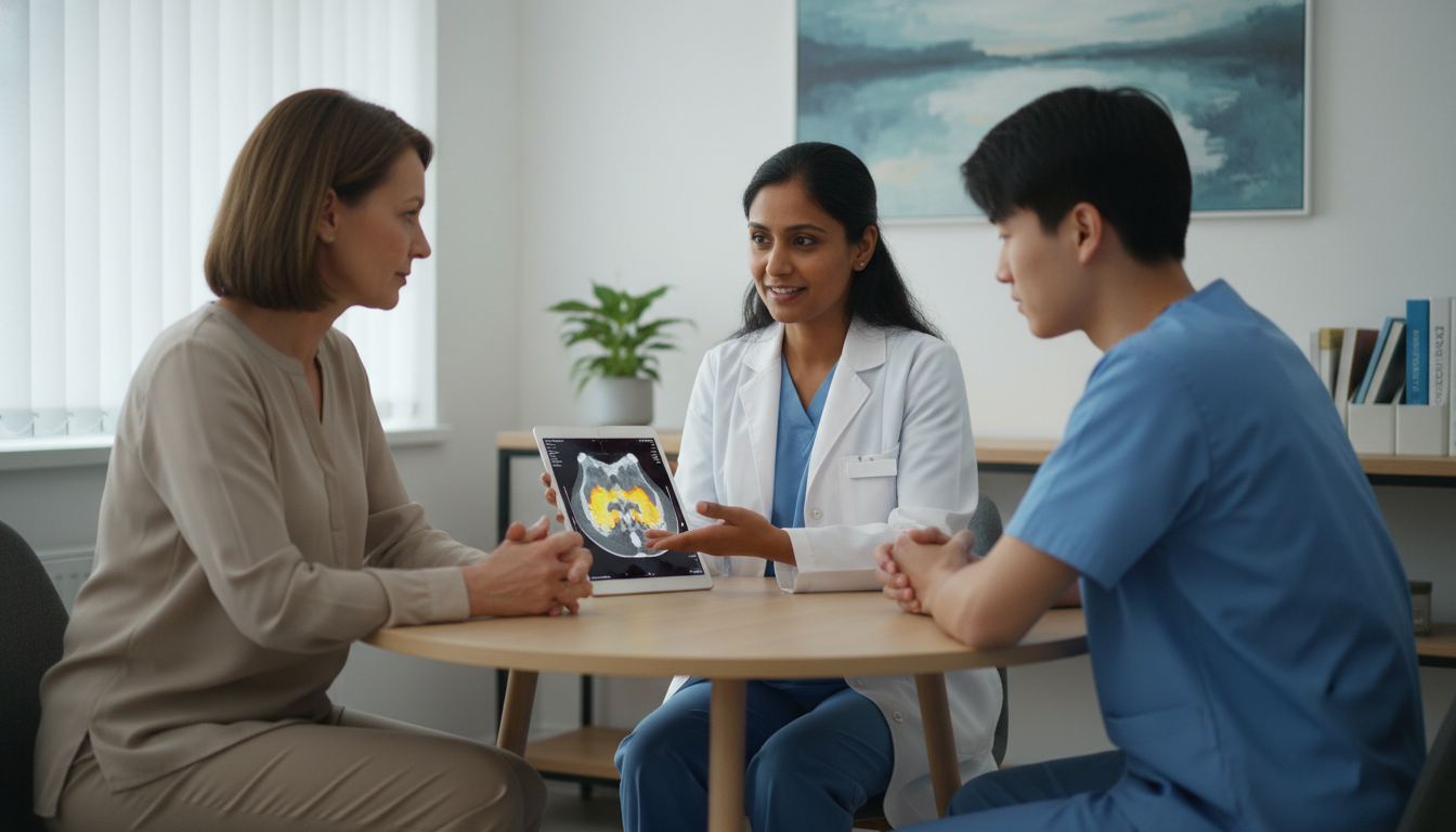 Nuclear medicine therapy consultation with patient and trainee - nuclear medicine residency for Excelling in Clinical Rotatio