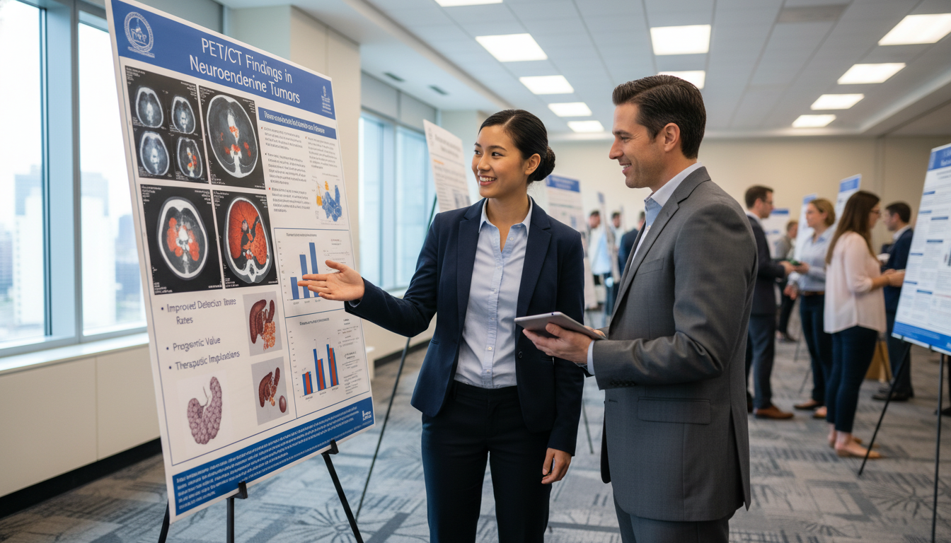 Resident presenting nuclear medicine research poster Resident presenting nuclear medicine research poster - nuclear medicine residency for CV Building in Nuclear Medicine: A Comp
