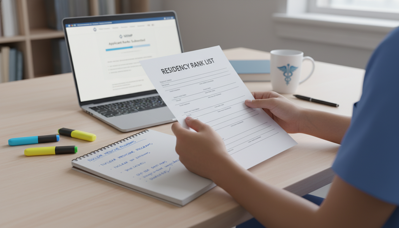 Medical resident reviewing rank list strategy for nuclear medicine match Medical resident reviewing rank list strategy for nuclear medicine match - nuclear medicine residency for Pre-Match Communica