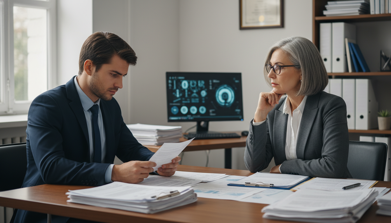 Nuclear medicine resident talking with program director in office Nuclear medicine resident talking with program director in office - nuclear medicine residency for Resident Turnover Warning