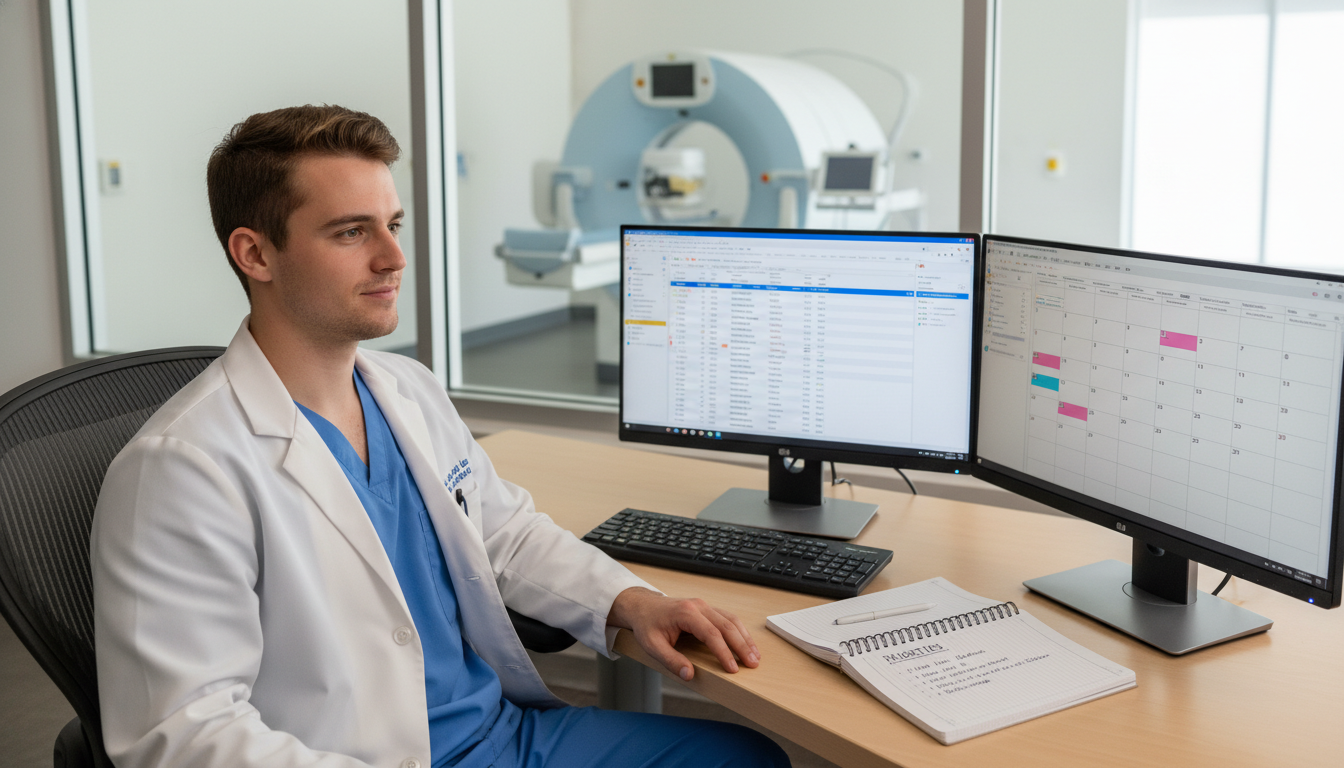 Nuclear medicine resident organizing daily workflow and patient schedule Nuclear medicine resident organizing daily workflow and patient schedule - nuclear medicine residency for Managing Residency