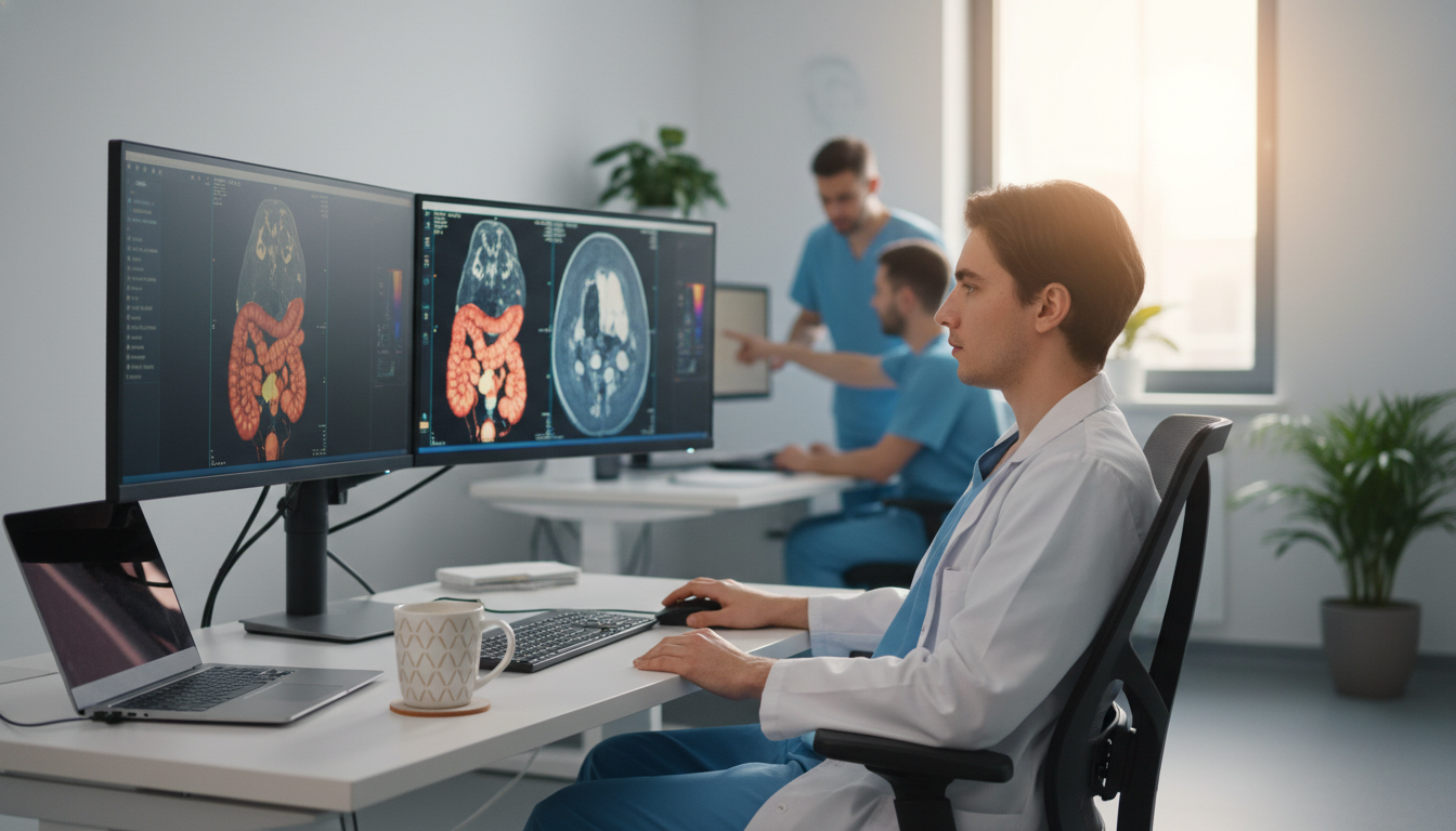 Resident in nuclear medicine reading room with balanced schedule Resident in nuclear medicine reading room with balanced schedule - nuclear medicine residency for Work-Life Balance Assessmen