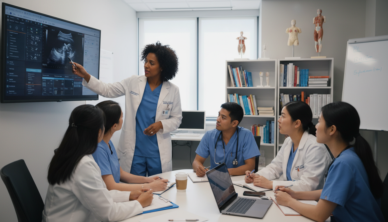 OB GYN resident teaching session in an academic hospital OB GYN resident teaching session in an academic hospital - OB GYN residency for Academic vs Private Practice in Obstetrics &