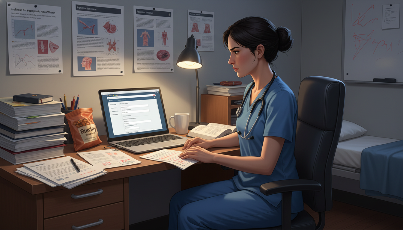 OB GYN resident preparing fellowship applications on laptop OB GYN resident preparing fellowship applications on laptop - OB GYN residency for Fellowship Preparation in Obstetrics & Gyn