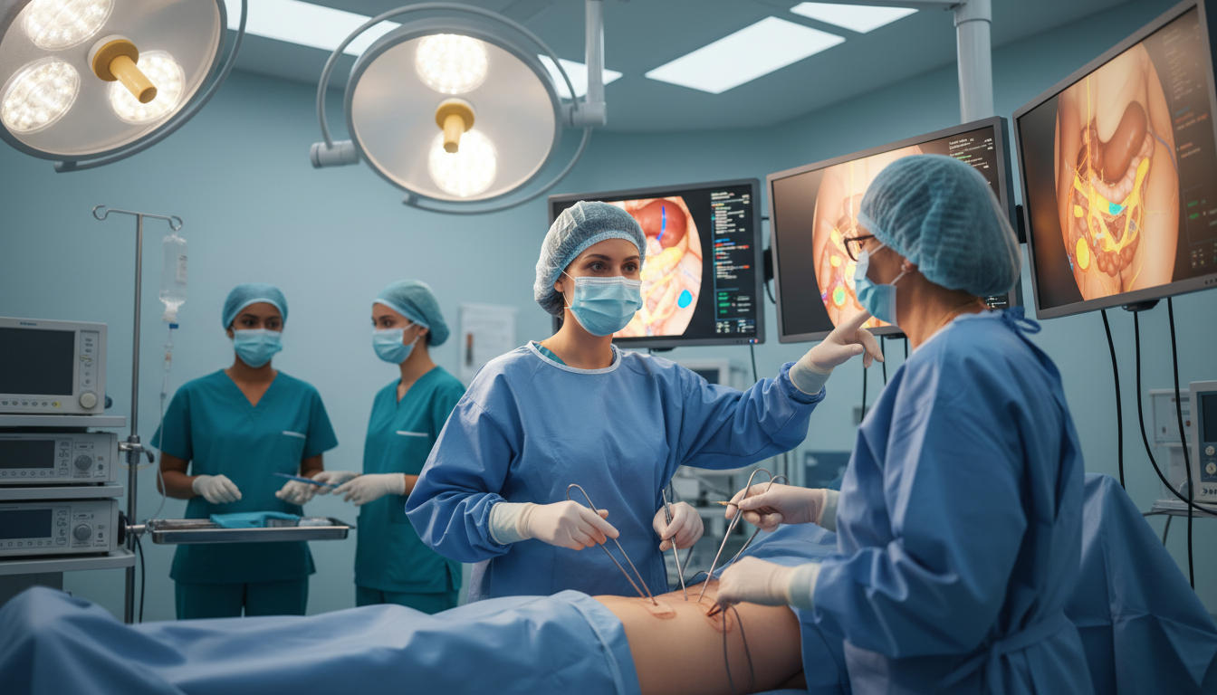 OB GYN fellow performing laparoscopic surgery with attending supervision OB GYN fellow performing laparoscopic surgery with attending supervision - OB GYN residency for Evaluating Fellowship Program
