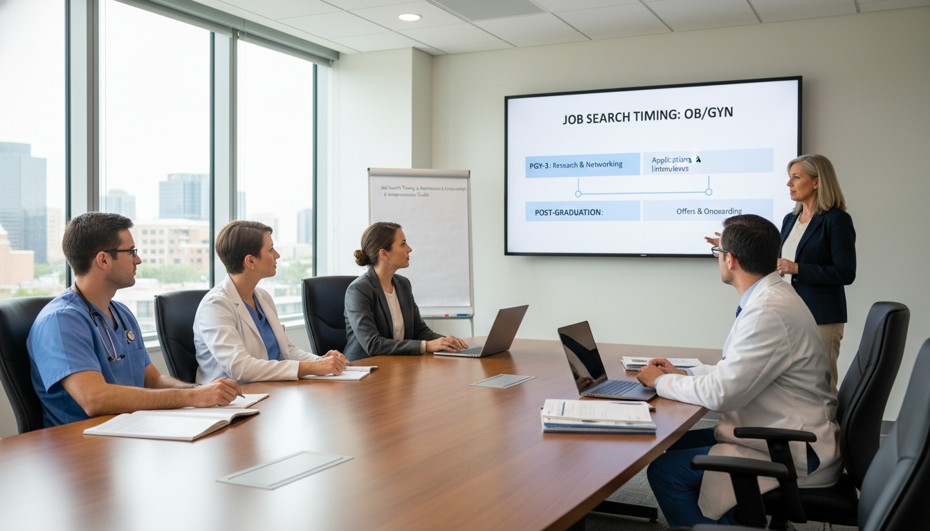 OB GYN residents attending a career planning and job search workshop OB GYN residents attending a career planning and job search workshop - OB GYN residency for Job Search Timing in Obstetrics &