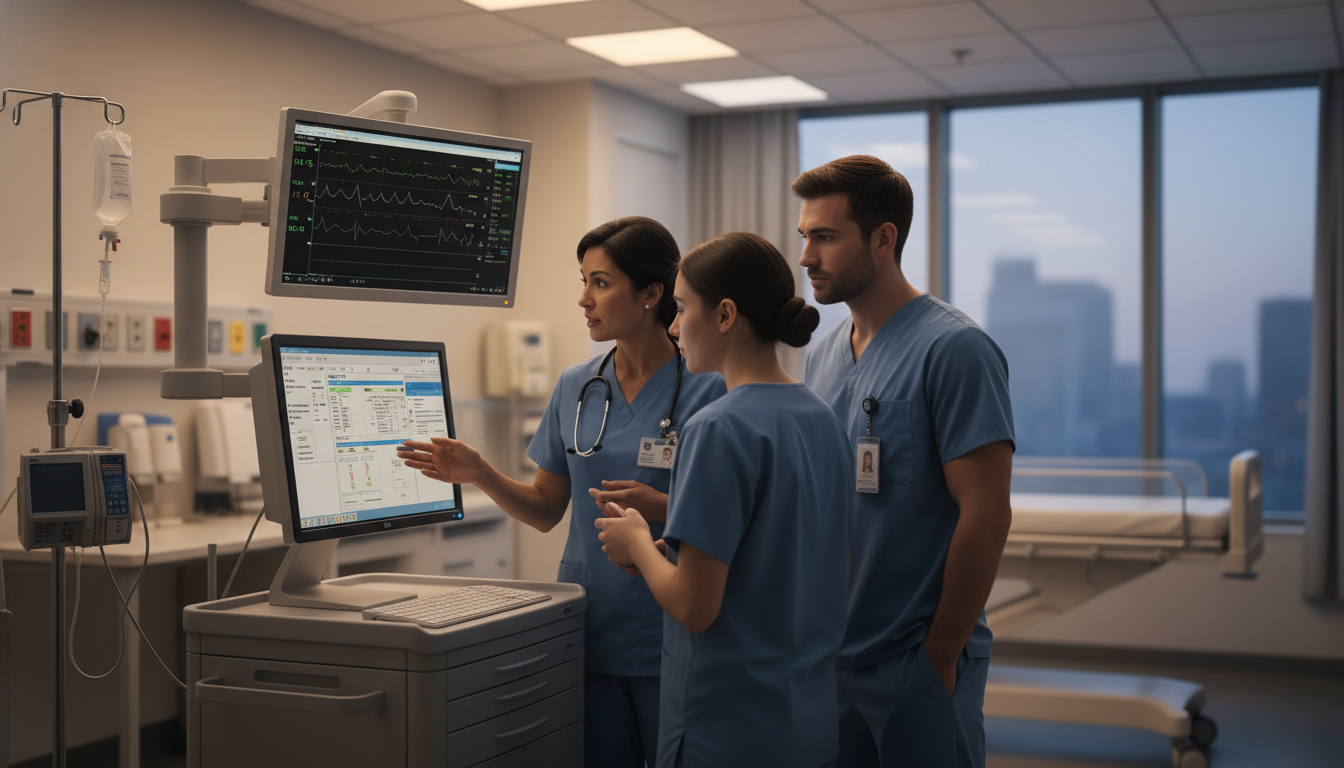 Obstetrics and Gynecology team in labor and delivery unit discussing risk management Obstetrics and Gynecology team in labor and delivery unit discussing risk management - OB GYN residency for Malpractice Insur