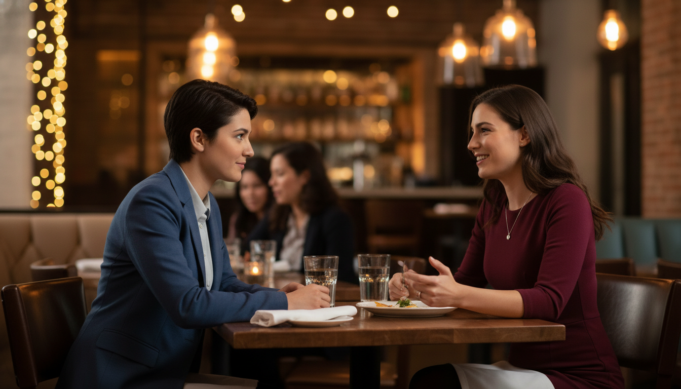 OB GYN residency applicant talking with current resident at pre-interview dinner OB GYN residency applicant talking with current resident at pre-interview dinner - OB GYN residency for Resident Turnover War