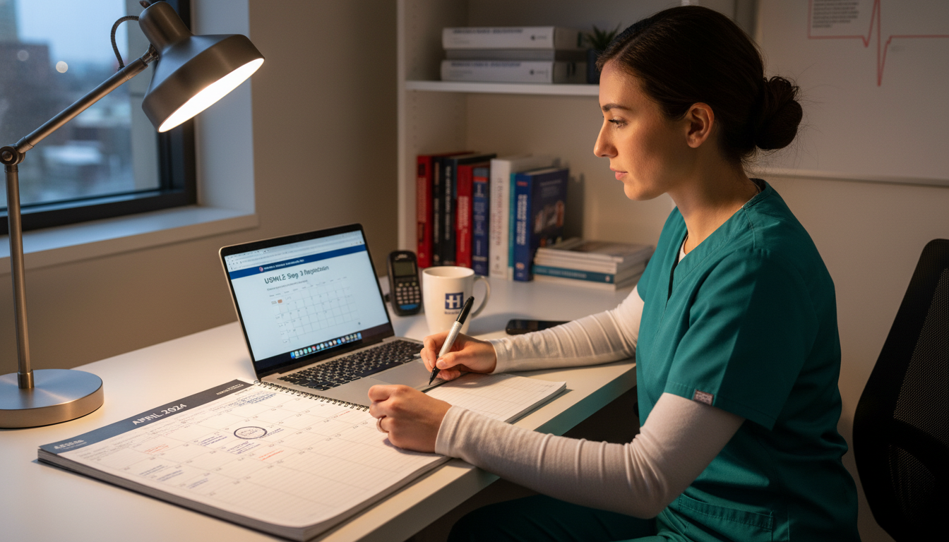 OB GYN resident reviewing calendar and study schedule - OB GYN residency for USMLE Step 3 Preparation in Obstetrics & Gynecol