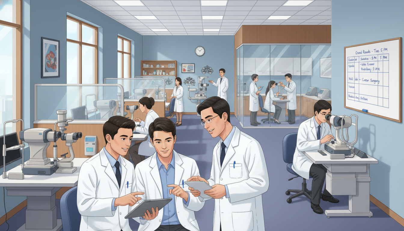 Academic ophthalmology clinic and teaching environment Academic ophthalmology clinic and teaching environment - ophthalmology residency for Academic vs Private Practice in Ophthalm