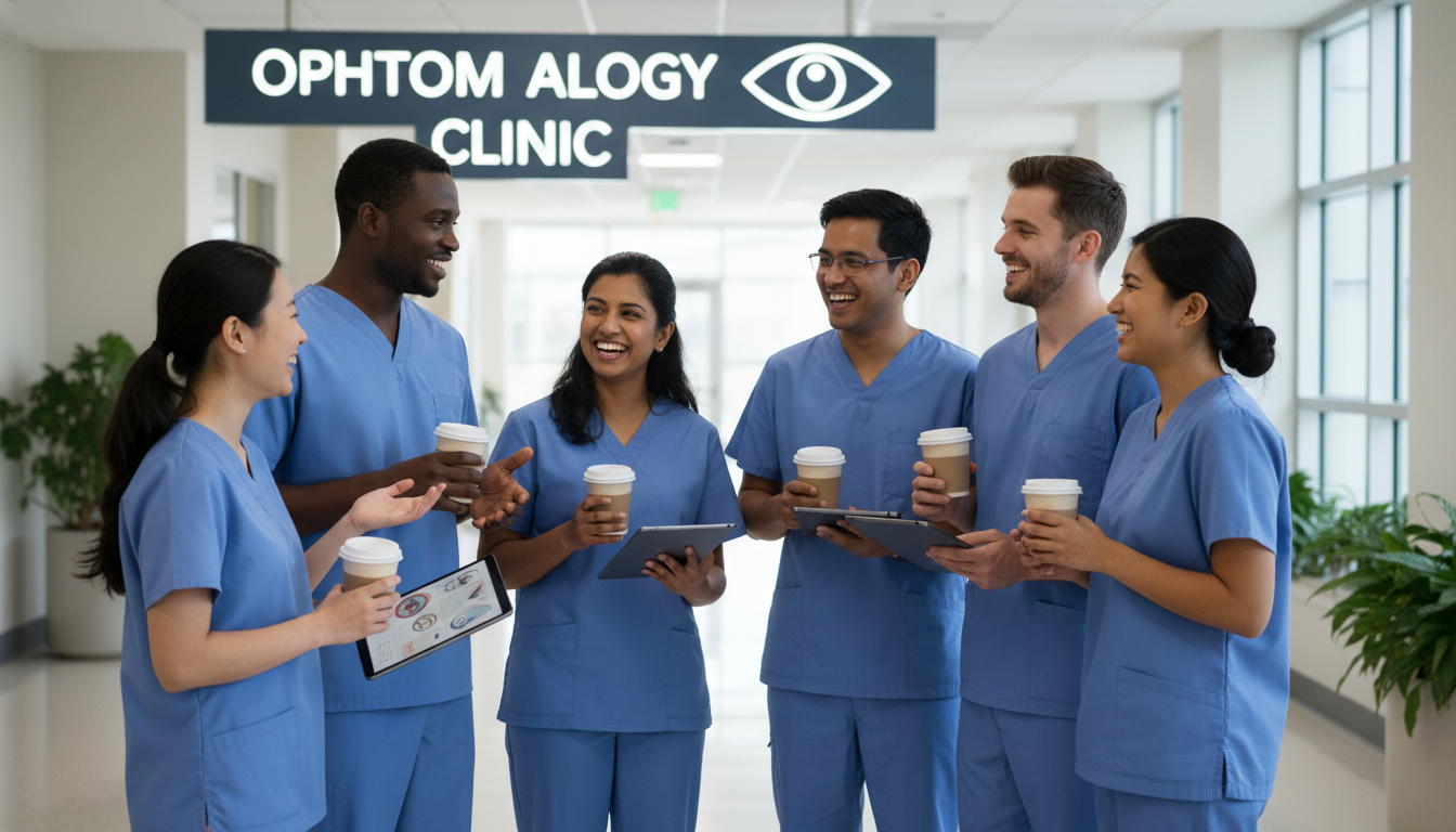 Ophthalmology residents collaborating and supporting each other Ophthalmology residents collaborating and supporting each other - ophthalmology residency for Residency Burnout Prevention in